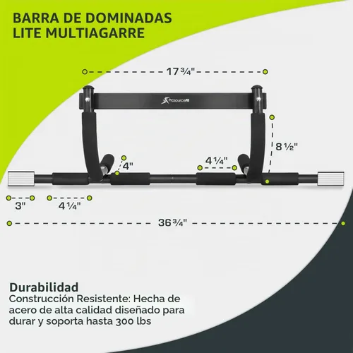 Vista 3 de ProsourceFit Pull Up Bar for Multi Use Fitness & Home Gym Exercise