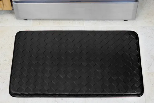 Vista 2 de Chef Gear tapete cómodo antideslizante con tejido de rombos Negro
