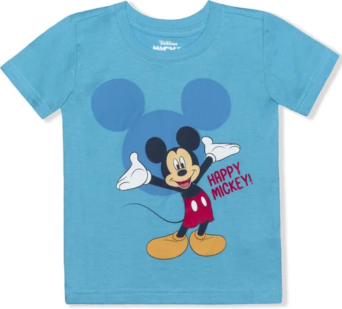 Vista 2 de Disney Mickey Mouse - Paquete de 2 camisetas para niños pequeños, color azulblancogris, Blanco