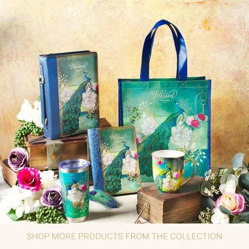 Vista 7 de Taza de café de cerámica azul pavo real de Christian Art Gifts con acentos dorados – Taza de 14 oz. libre de plomo y cadmio, taza inspiradora