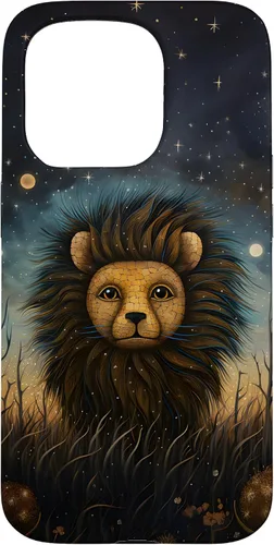 Vista 14 de iPhone 16 Lion at Twilight Lindas estrellas de león en la noche