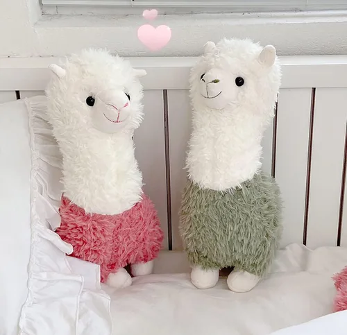 Vista 3 de YUKOUQIAN Animal de Peluche de Llama Lindo Juguete de Alpaca de Felpa de 9.8 Pulgadas para Niñas y Niños 2 Piezas (Alpaca)