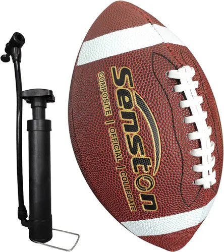 Vista 10 de Senston Fútbol Tamaño 9/6 – Premium Composite Cuero Escuela Secundaria/Niños/Jóvenes Fútbol con Bomba Tamaño Pelota de Pie con Bomba