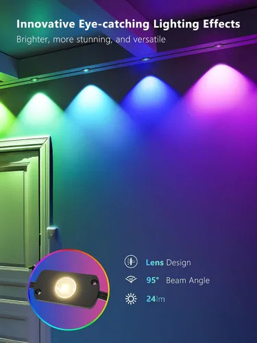 Vista 8 de Brizled Luces permanentes para exteriores, 100 pies, 60 LED, esenciales RGB, luces de Navidad permanentes que funcionan con Alexa y Google, luz