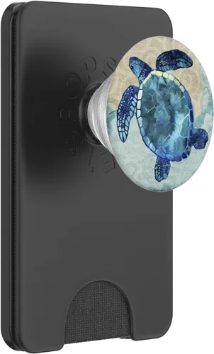 Vista 7 de Cool Sea Turtle – Patrón de acuarela en color blanco – PopSockets Grip y soporte para teléfonos y tabletas