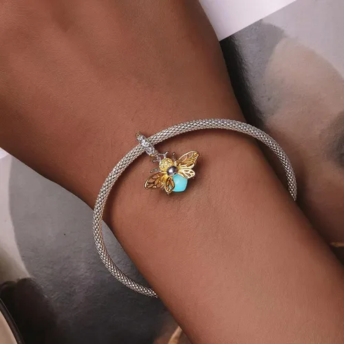 Vista 6 de Qings Colgante luminoso de plata de ley 925 que brilla en la oscuridad, para collares o pulseras, lindos animales, abalorios, regalo para mujeres