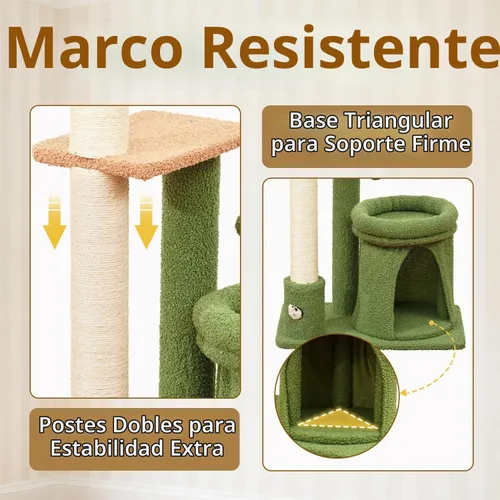 Vista 2 de 41" Cat Tree Tower Condo Scratch Post Stand para gatos pequeños