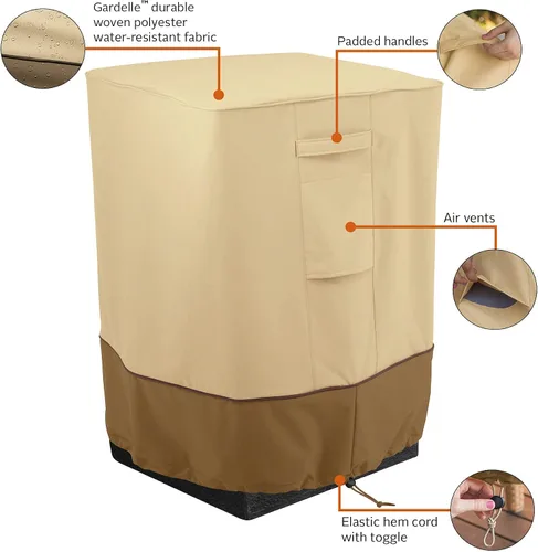 Vista 5 de Classic Accessories Veranda - Funda resistente al agua de 21 pulgadas para columna de fuego de patio, fundas para muebles de patio