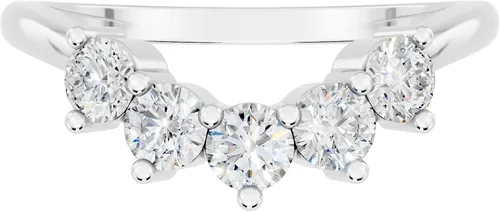 Vista 7 de Dazzlingrock - Alianza de boda curvada con 5 piedras para mujer o moissanita