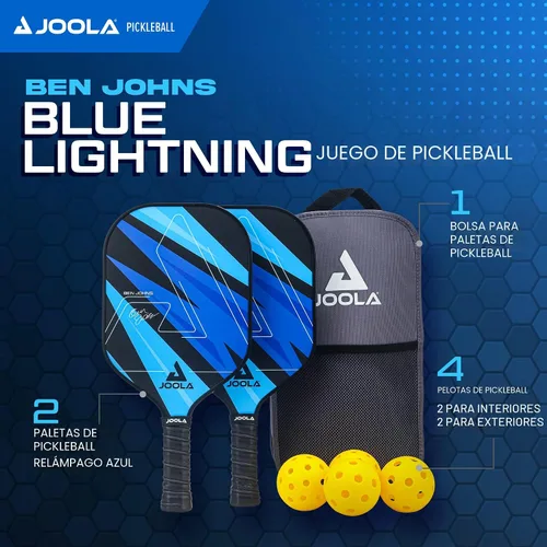 Vista 2 de JOOLA Pickleball Paddles Set of 2 – Multiple Colors - Reinforced Fiberglass Surface – Lightweight, Durable, Beginner-Friendly Racket Design – Set