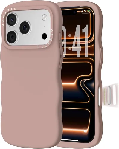 Vista 13 de ORNARTO Funda para iPhone 17 Pro de 6.3", silicona líquida ondulada a prueba de golpes con protección contra caídas y botón de control de cámara