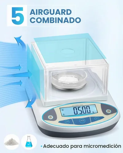 Vista 3 de BAOSHISHAN Balanza electrónica analítica del laboratorio de la balanza de laboratorio de la precisión 1mg de la balanza electrónica de 17.64 oz/0.00
