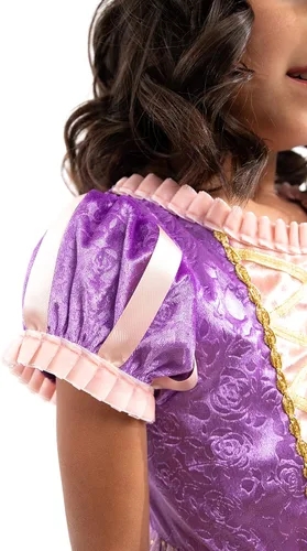 Vista 5 de Little Adventures Rapunzel - Vestido de fiesta de princesa, lavable a máquina, disfraz de juego de simulación para niños, sin purpurina