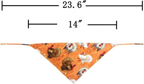 Vista 3 de Bandana de Acción de Gracias para perro, otoño, reversible, triangular, baberos, bufanda, accesorios para perros, gatos, mascotas, pequeño