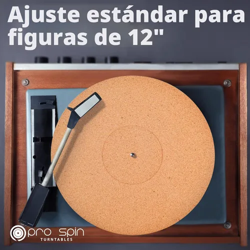 Vista 8 de PRO SPIN - Tapete giratorio de corcho para tocadiscos de vinilo LP (0.118 pulgadas) Tapete para tocadiscos con soporte de sonido acústico de alta