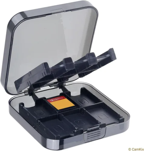 Vista 4 de CamKix Kit de almacenamiento y protección compatible con Nintendo Switch cubierta de TPU de silicona, protector de pantalla antiarañazos, estuche