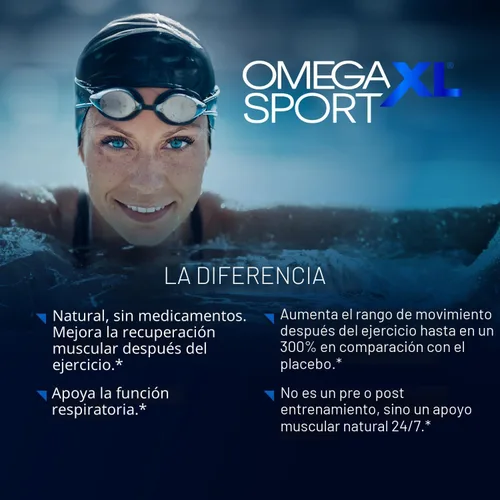 Vista 2 de OmegaXL Sport Suplemento de Recuperación Muscular de Fuerza Extra y Apoyo Respiratorio - Mejora el DOMS y ROM, Aceite de Mejillón de Labios Verdes
