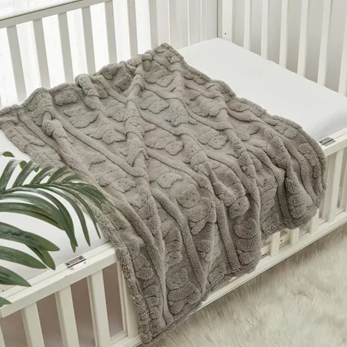 Vista 16 de CREVENT - Manta bonita, cómoda y mullida para bebés, niños y niñas, 30 x 40 pulgadas, ropa de cama, para cuna y cochecito, regalo para recién Oso