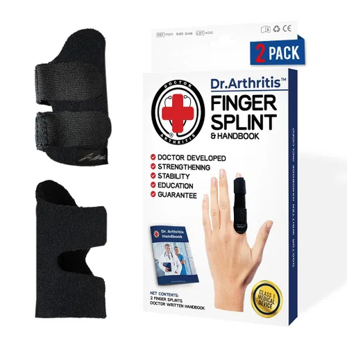 Vista 11 de Dr. Arthritis Doctor Developed - Férula para dedos acolchada para enderezar (negro, S/M, paquete de 2)