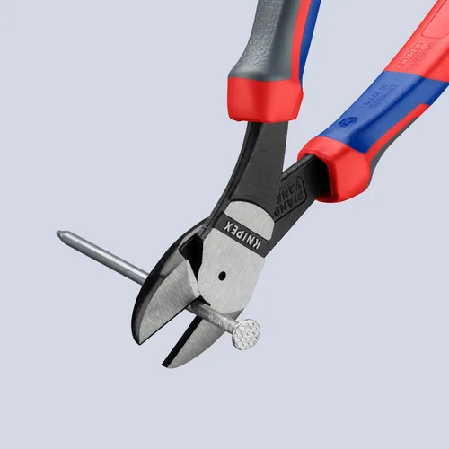 Vista 7 de KNIPEX 74 22 200 Comfort Grip - Alicate de corte diagonal angular de alto apalancamiento, 8 pulgadas, ángulo, agarre cómodo