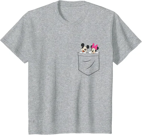Vista 43 de Disney Mickey & Minnie Mouse - Camiseta de bolsillo pequeño para pareja