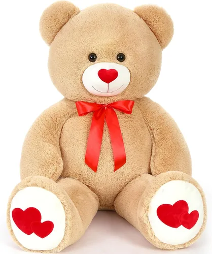 Vista 34 de MaoGoLan Oso de peluche gigante de 52" Oso de peluche - Te amo Corazón rojo Oso de peluche grande para regalo de San Valentín, aniversario, larga