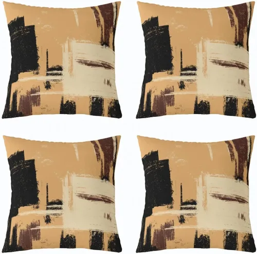 Vista 205 de Juego de 2 fundas de almohada abstractas de 16 x 16 pulgadas para niños, niñas, adolescentes, decoración de dormitorio, moderna a rayas, decoración