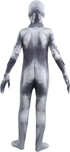 Vista 5 de QIMYGIFT Disfraz de rastrillo para niños, disfraz de Halloween, traje aterrador, fiesta, cosplay, niños y niñas de 4 a 14 años
