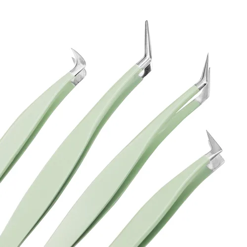 Vista 2 de Bodermincer 4 piezas Pinzas de Clúster de Pestañas para Injerto de Extensiones de Pestañas Postizas (4 piezas de Pinzas)