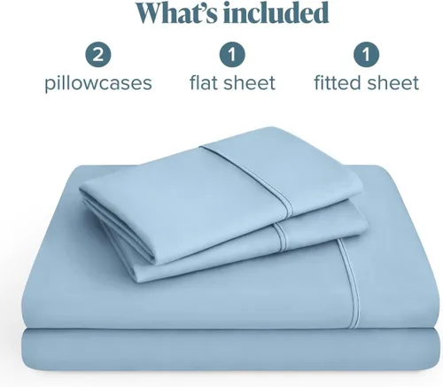 Vista 159 de Bare Home Sheet Set 1800 Ultra-Soft with 2 Pillowcases (Twin XL, Dark Blue)