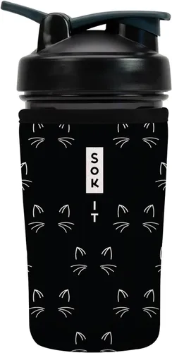 Vista 65 de Sok It BotlSok Botella Mezcladora de Proteínas con Funda Aislante de Neopreno (Floral Abstracto, Se Ajusta a Mezcladoras de 24oz)