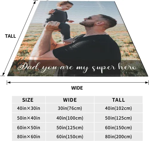 Vista 7 de Mantas personalizadas con fotos para mujeres y hombres, regalos de cumpleaños conmemorativos, manta personalizada de franela suave con mis propias