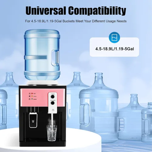 Vista 2 de Despachador de agua fría y caliente eléctrico - Diseño de escritorio de carga superior con 3 ajustes de temperatura (hervir/caliente/frío)