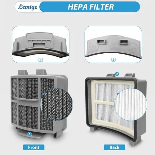 Vista 5 de Lemige 39883 3418 3402 3774F Filtro para Bissell Pet Hair Eraser 39883 3774F 3774 3774G 3775 SurfaceSense Pet 3418 3415 MultiClean Rewind 3402 3409