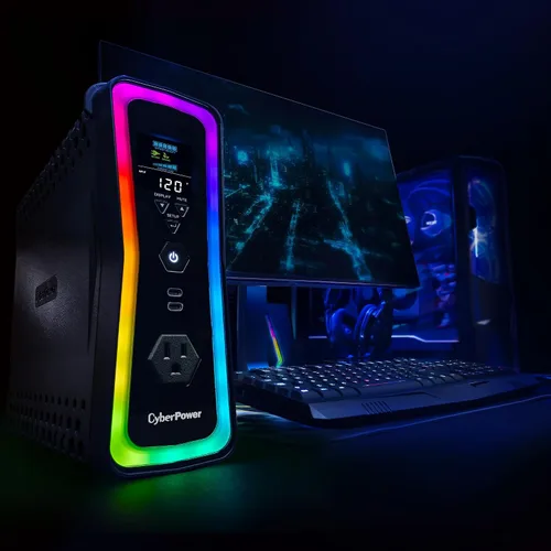 Vista 7 de CyberPower GX150C2-E Gaming UPS Batería de reserva y protector