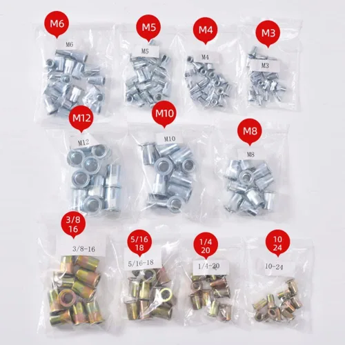 Vista 3 de Juego de herramientas de tuerca de remache, kit de herramientas de tuerca remachadora de 13 pulgadas con 11 mandriles métricos y SAE, kit surtido