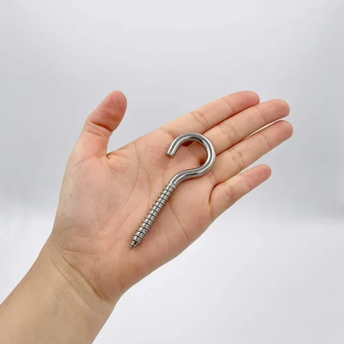Vista 3 de Paquete de 6 ojos de tornillo de acero inoxidable 304 de 3.2 pulgadas, ganchos de rosca resistentes para soporte de hamaca, techo interior y exterior