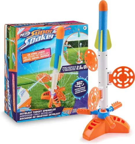 Vista 7 de NERF Super Soaker SkyBlast - Rociador de objetivo para niños al aire libre - Juegos de agua de verano