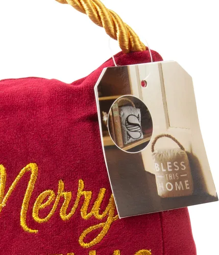 Vista 5 de Pavilion Gift 72271 Home Believes - Tope de puerta de terciopelo de Navidad, 2 libras, 6 pulgadas, rojo