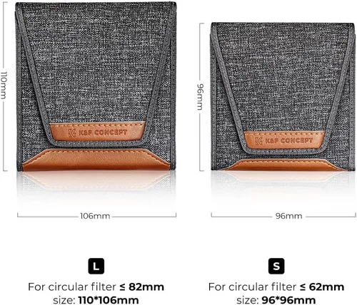 Vista 4 de K&F CONCEPT Funda para Filtro de Lente, Estuche para Filtro de Lente Profesional de 3 Bolsillos con Correa para Filtros de Fotografía, Resistente al
