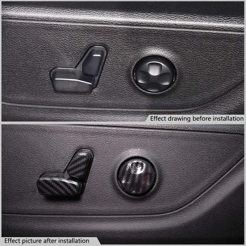 Vista 2 de Cubierta de botón de ajuste de asiento estilo fibra de carbono para Dodge RAM 1500 2019-2026