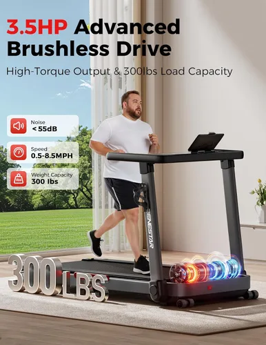 Vista 13 de Treadmill for Home with 25% Auto Incline 8.5MPH Max Speed, 300LBS Capacity, 3.5HP Home Office Treadmills for Running Jogging Walking