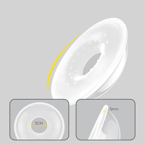Vista 3 de Yuly Colector de leche de silicona para mamás lactante, protector de pezones para mamá, protector de pezones reutilizable, 2 unidades de conchas