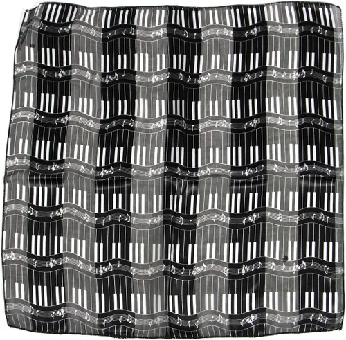 Vista 4 de SERENITA Pañuelo de satén para el cabello para mujer, regalo de notas musicales, bandana, bandana de seda con sensación de cuello cuadrado