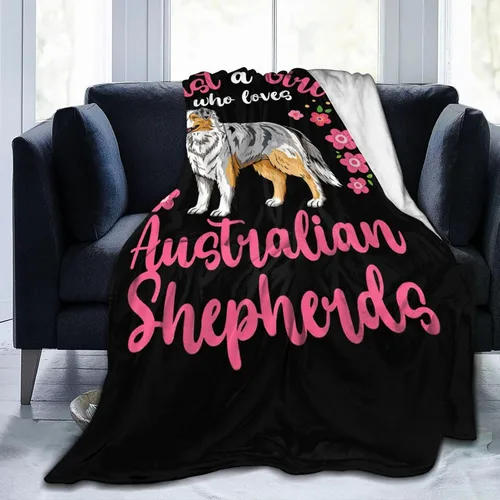 Vista 4 de Manta de pastor para decoración de perro, regalos de pastor para niñas y niños, manta de franela de forro polar súper cálida y suave y ligera, manta
