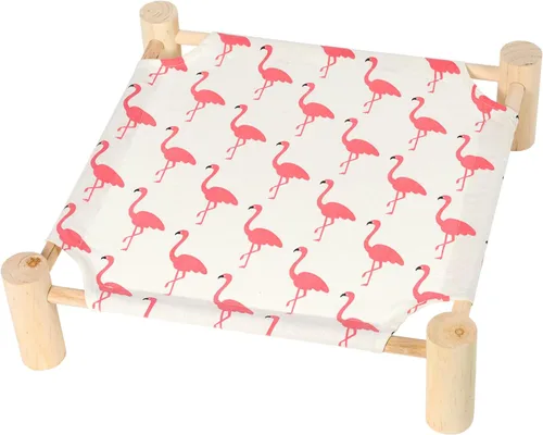 Vista 14 de Patas Lague Hamaca para gatos y perros, cama para perros pequeños, de madera, para gatos, mascotas, conejos, refrigeración, elevada