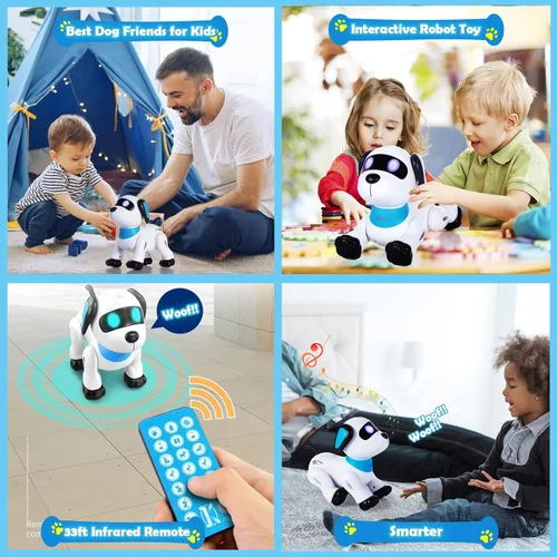 Vista 7 de yiman Perro Robot de Juguete con Control Remoto – Perro Robot Inteligente Programable para Niños de 3+, Juguete de Mascota Electrónico con Baile
