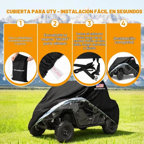 Vista 8 de NEVERLAND Fundas UTV de 2 plazas, lado a lado, impermeable, para exteriores, con bandera estadounidense, compatible con Polaris Ranger RZR Can-Am