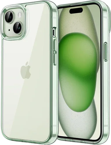 Vista 11 de JETech - Funda para iPhone 15 Plus de 17 cm, cubierta a prueba de golpes sin amarillamiento, parte trasera transparente antiarañazos (negro)