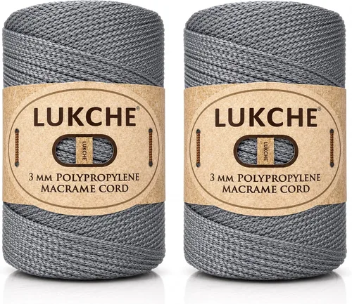 Vista 33 de Cuerda de macramé premium de poliéster de 3 mm (134.44 metros), (250 g) 100% cuerda de macramé de polipropileno, hilo de crochet de macramé colorido